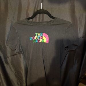 The North Face Black Tee with Multicolor Logo